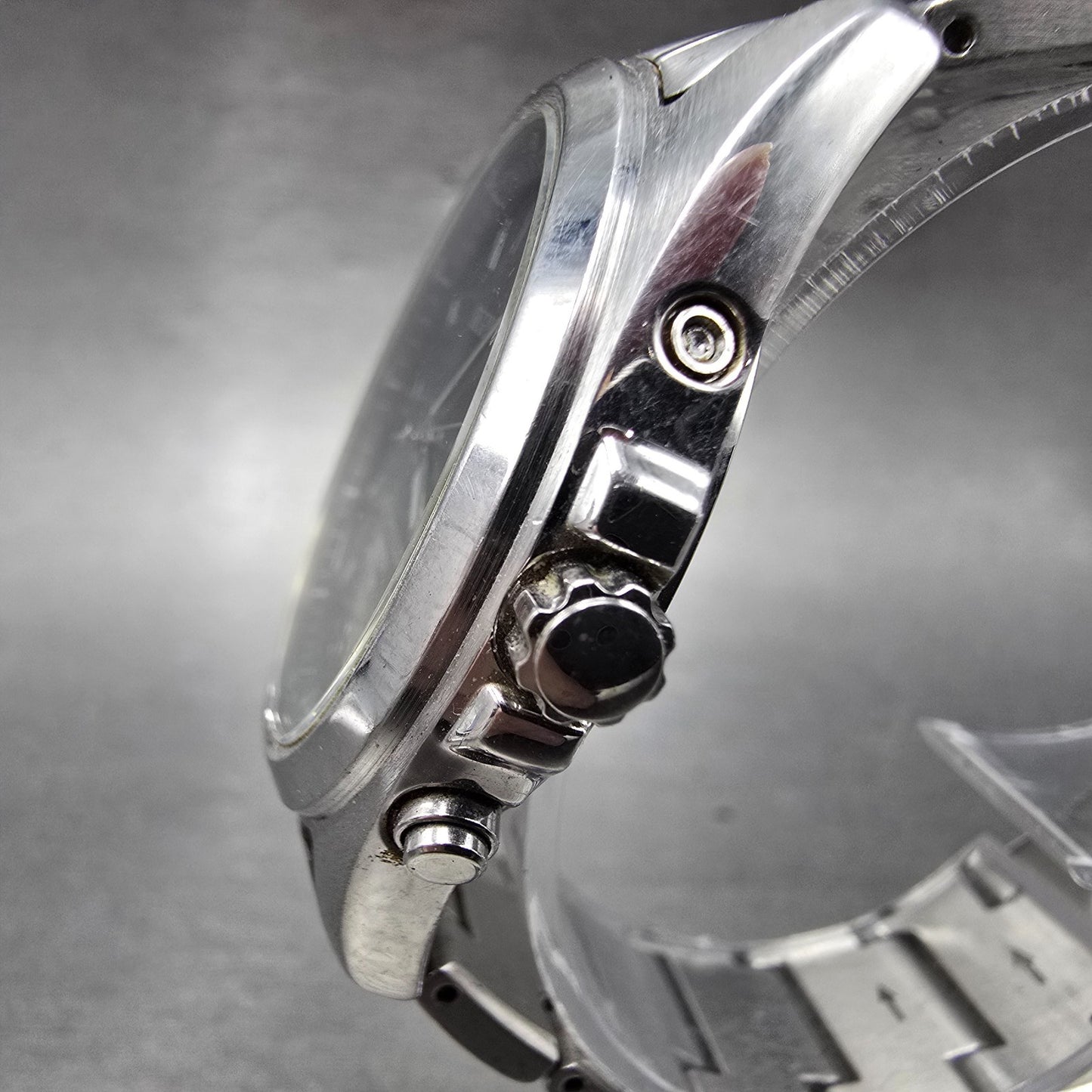 Citizen Reguno Watch Men 38mm Black Dial Steel Solar Radio Controlled Date PARTS3