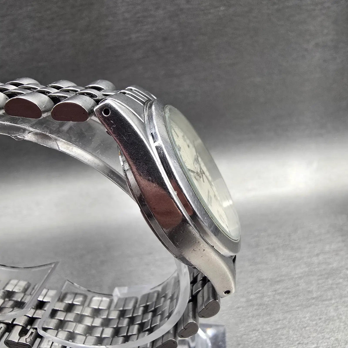 Seiko Alba Watch Men 36mm Luminous Dial Silver Tone Daydate 7N33-K002 New Batt L3