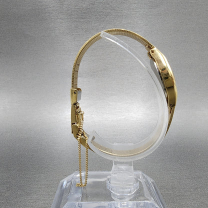 Seiko Watch Women 17mm Champagne Dial Gold Tone Round 73200209 New Battery8
