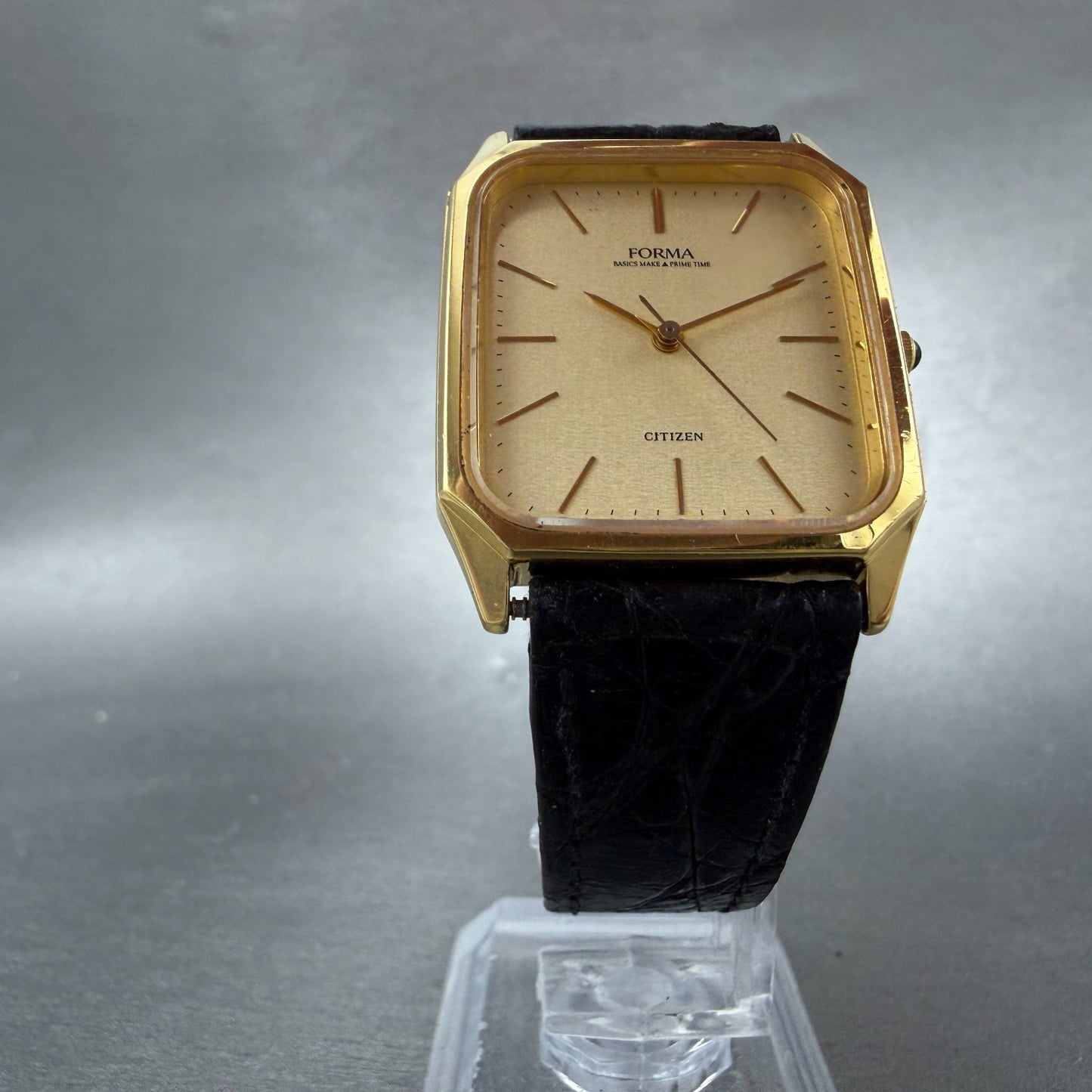 Citizen Forma Tank Watch Men 28mm Champagne Dial Gold Tone 4630-E63018 New Batt5
