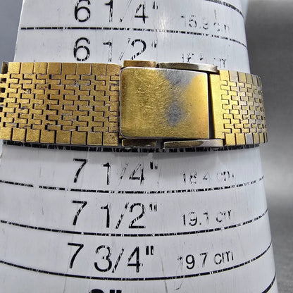 Citizen CQ Watch Men 32mm Gold Dial Gold Tone Rectangle 4-711572 Tank VTG PARTS11