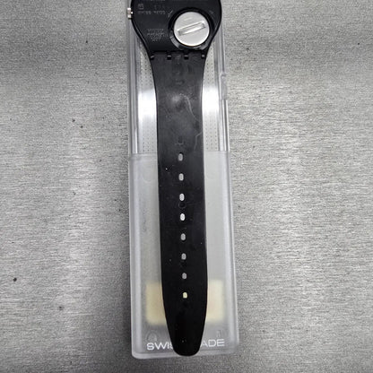 Swatch Gessetto Watch Men 34mm Black Dial Black Case GB155 New Battery NOS9
