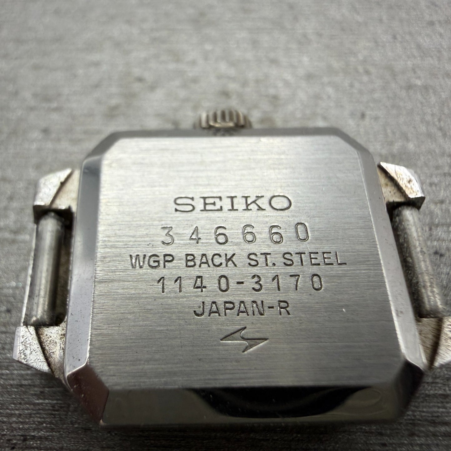 Seiko Special Tank Watch Women 18mm Blue Dial Silver Tone Manual 1140-3170 Runs6