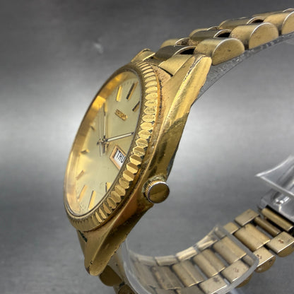 Seiko President Watch Men 36mm Champange Dial Gold Tone Daydate 7N43-8111 NewBat2