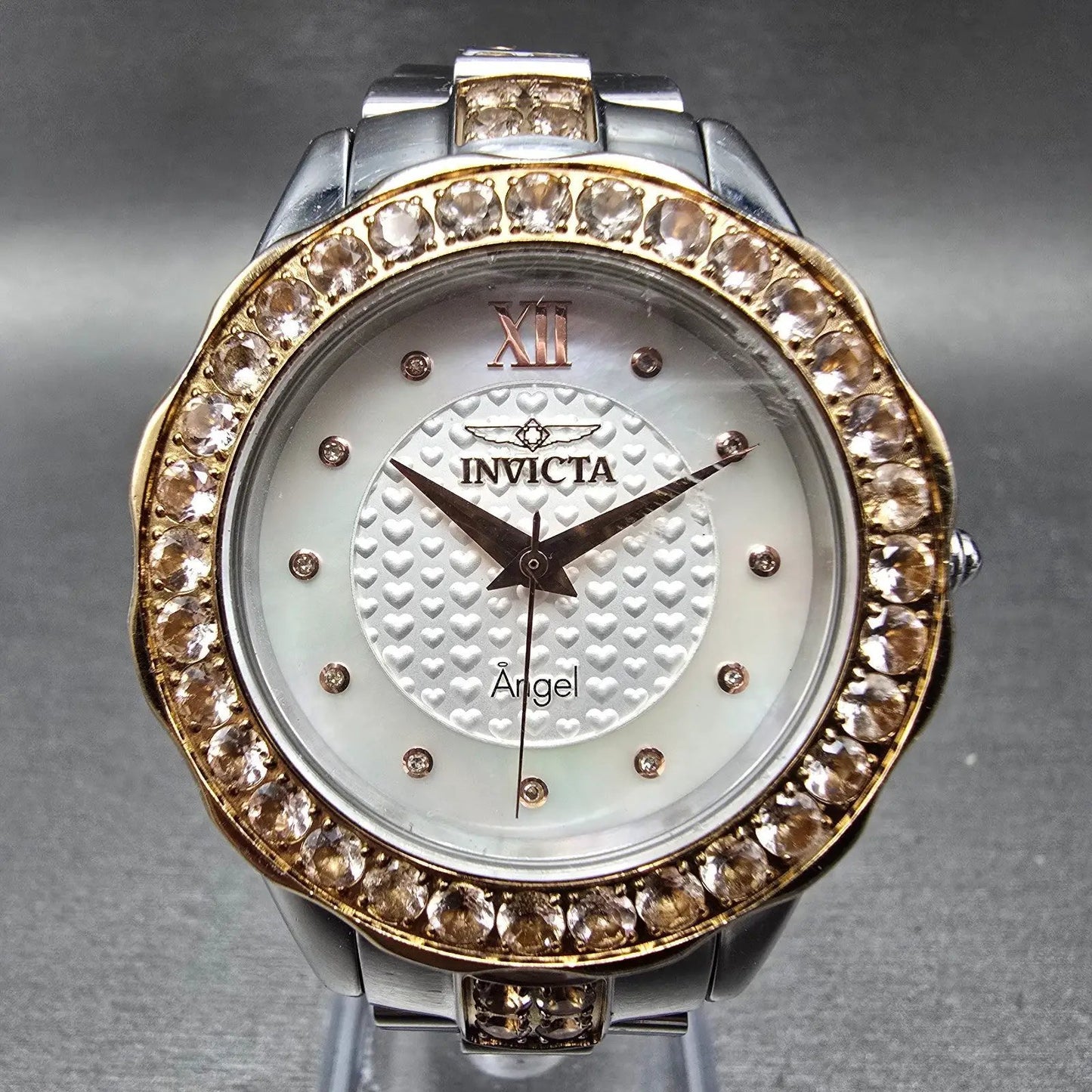 Invicta Angle Watch Women 38mm MOP Dial Two Tone Round 16063 New Battery0
