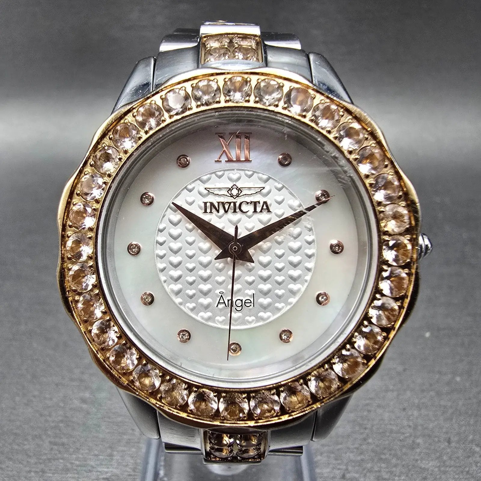 Invicta Angle Watch Women 38mm MOP Dial Two Tone Round 16063 New Battery0