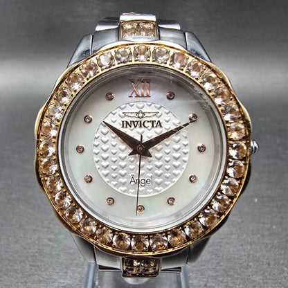 Invicta Angle Watch Women 38mm MOP Dial Two Tone Round 16063 New Battery0
