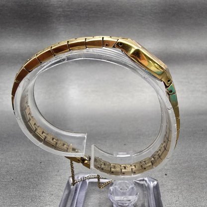 Seiko Watch Women 13mm Gold Dial Gold Tone Hexagon 1E20-5729 New Battery Vintage8