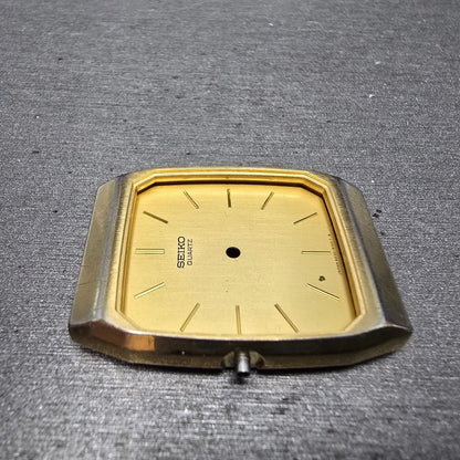Seiko 6530-5080 Watch Case & Dial Champagne Dial Gold Tone Rectangle 27mm READ!!3
