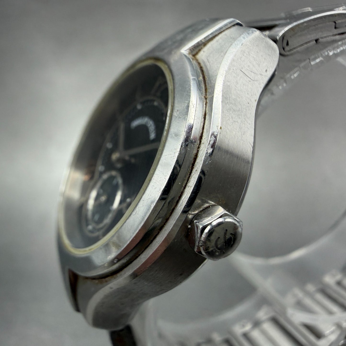 Philip Stein Watch Women 28mm Black Dial Silver Tone Small Seconds New Battery3