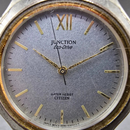 Citizen Junction Eco-Drive Watch Men 36mm Gray Dial Two Tone 5080-K10816 Runs JP1