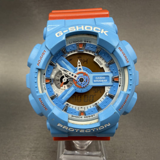 Casio G-Shock Watch Men 51mm Digital Analog Blue Orange GA-110NC New Battery ABC0