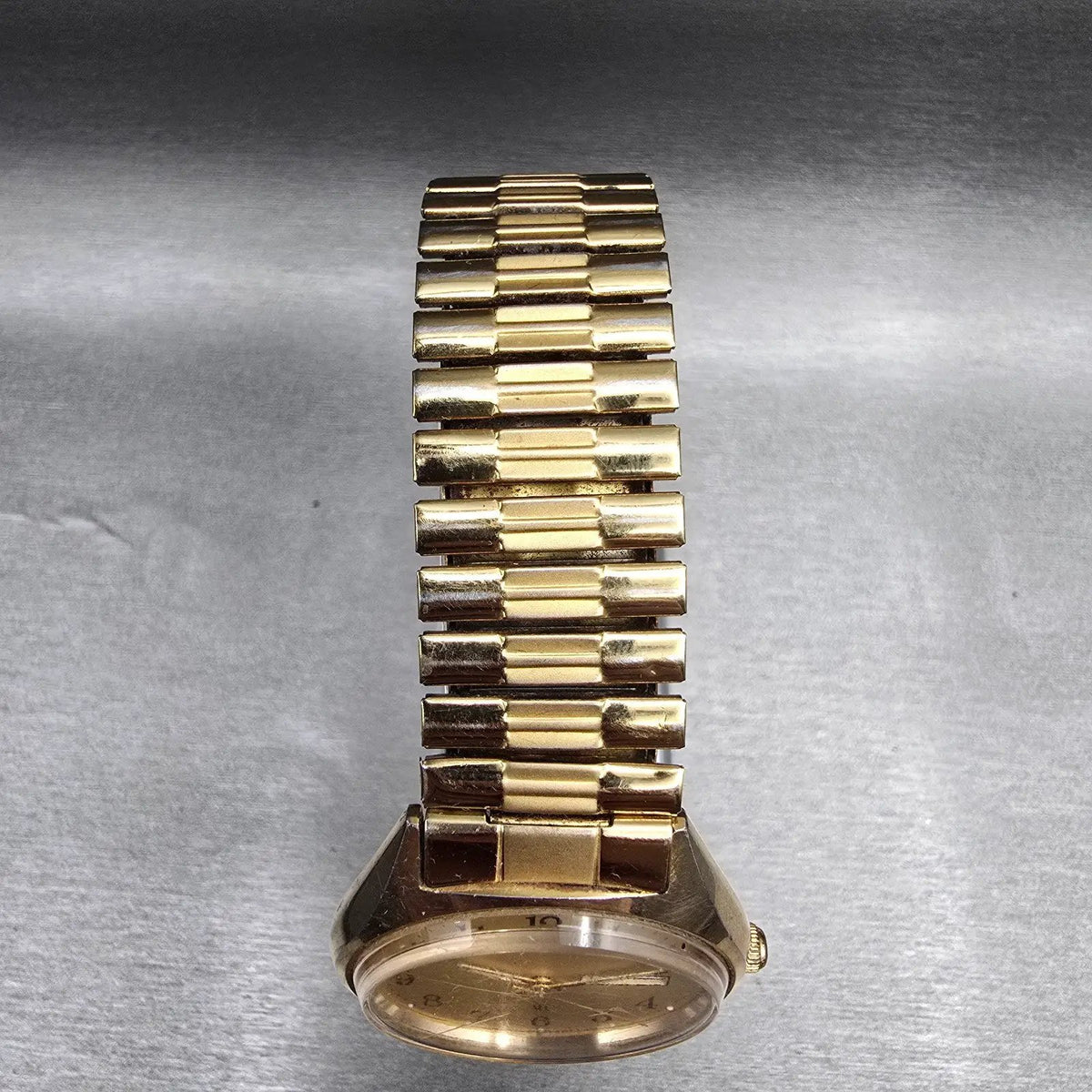 Citizen CQ Watch Men 35mm Gold Dial Gold Daydate 6100-S24876 New Battery JP VTG4