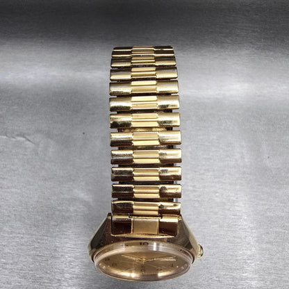 Citizen CQ Watch Men 35mm Gold Dial Gold Daydate 6100-S24876 New Battery JP VTG4