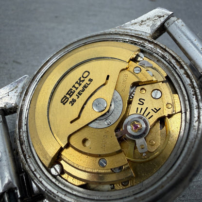 Seiko SeikoMatic Watch Men 36mm Silver Dial Silver Tone Daydate 6206-8040 PARTS13