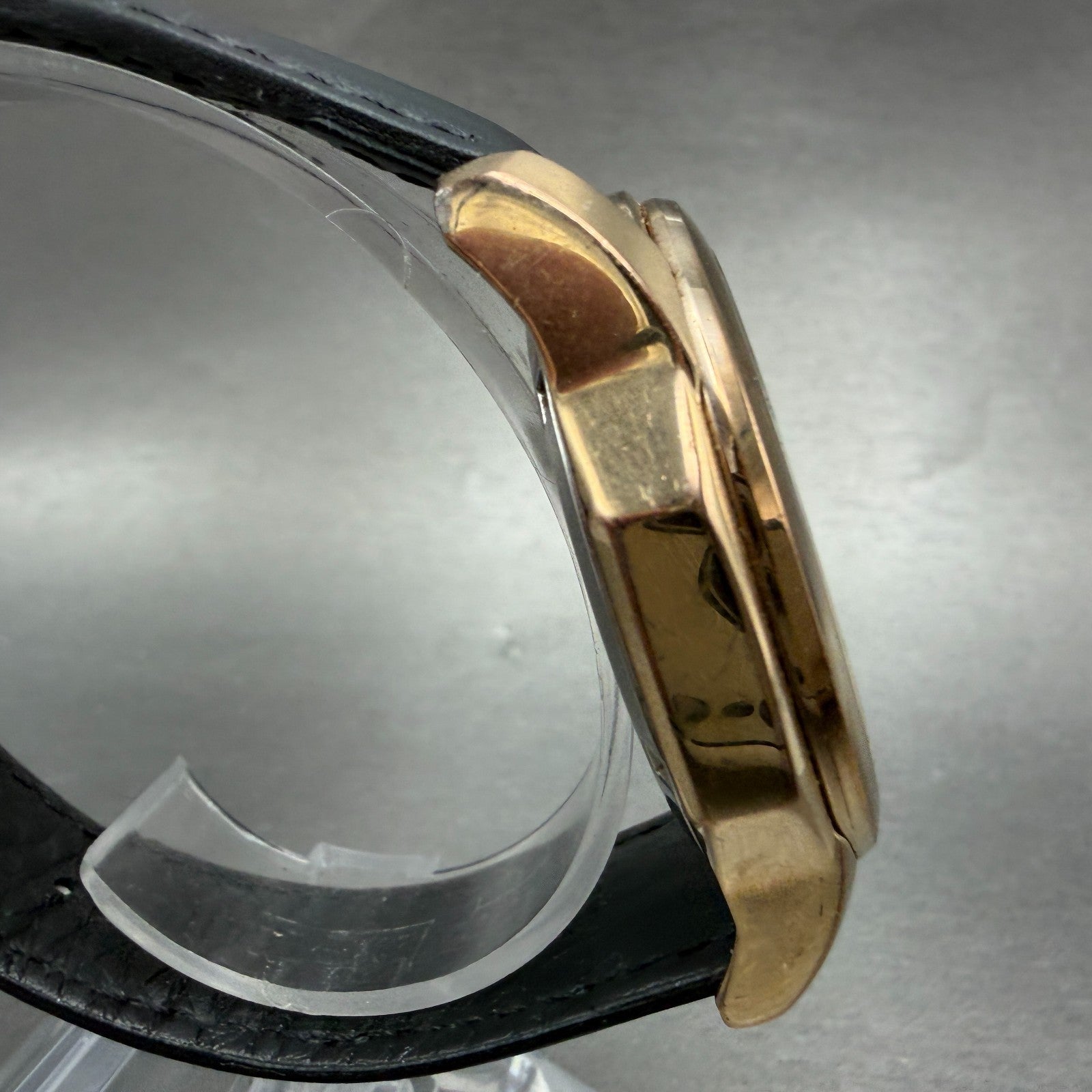 Citizen Eco-Drive Watch Men 42mm Black Dial Rose Gold Date Small Seconds Runs3