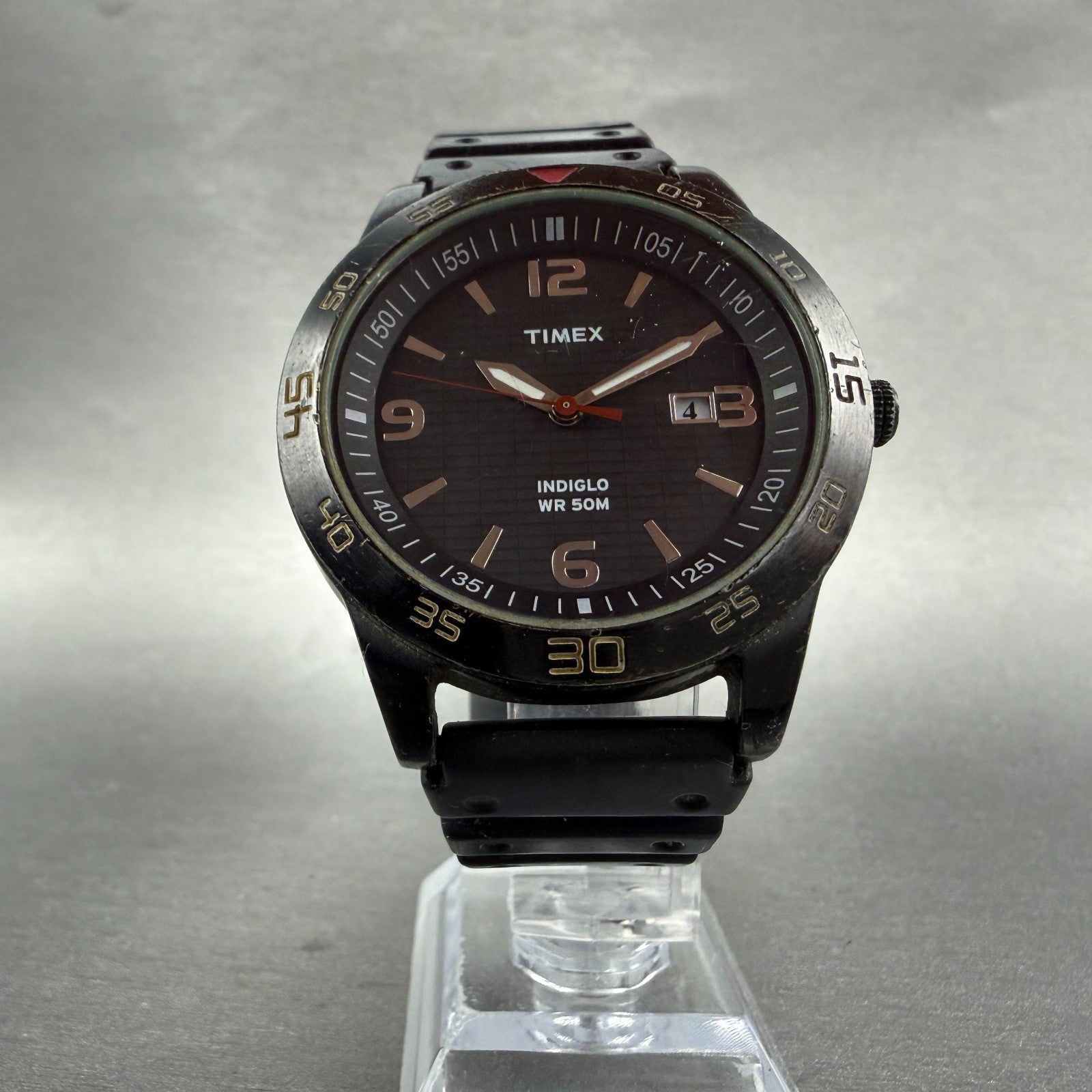 Timex Fairlawn Watch Men 42mm Black Dial Black Tone Date Round T2N694 New Batt5