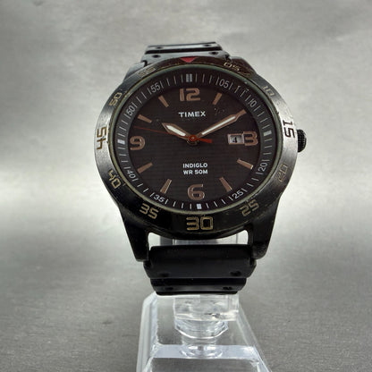 Timex Fairlawn Watch Men 42mm Black Dial Black Tone Date Round T2N694 New Batt5