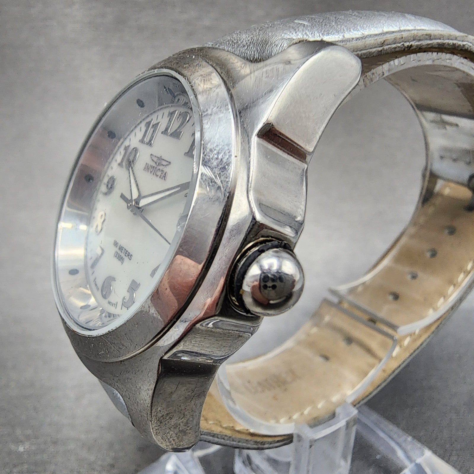 Invicta Watch Women 27mm MOP Dial Silver Tone Round 5067 New Battery2