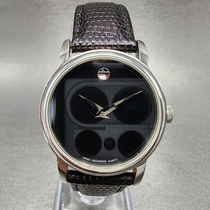 Movado Museum Watch Women 27mm Black Dial Stainless Steel Round New Battery