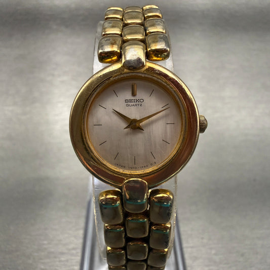 Seiko Watch Women 21mm MOP Dial Gold Tone Round 1N00-0D79 Vintage New Battery0