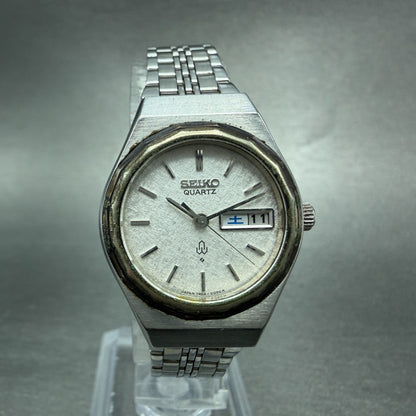 Seiko Watch Women 24mm Silver Dial Silver Tone Daydate 7903-0060 New Battery0