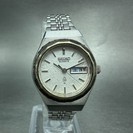 Seiko Watch Women 24mm Silver Dial Silver Tone Daydate 7903-0060 New Battery0