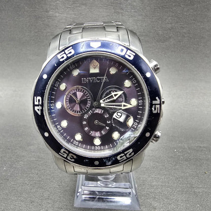 Invicta Pro Diver Chronograph Watch Men 49mm Purple Dial Silver Tone 0070 PARTS0