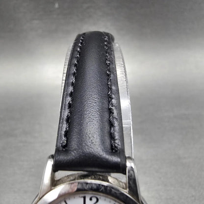 Citizen Eco-Drive Watch Women 23mm White Dial Silver Tone Leather Band Works4