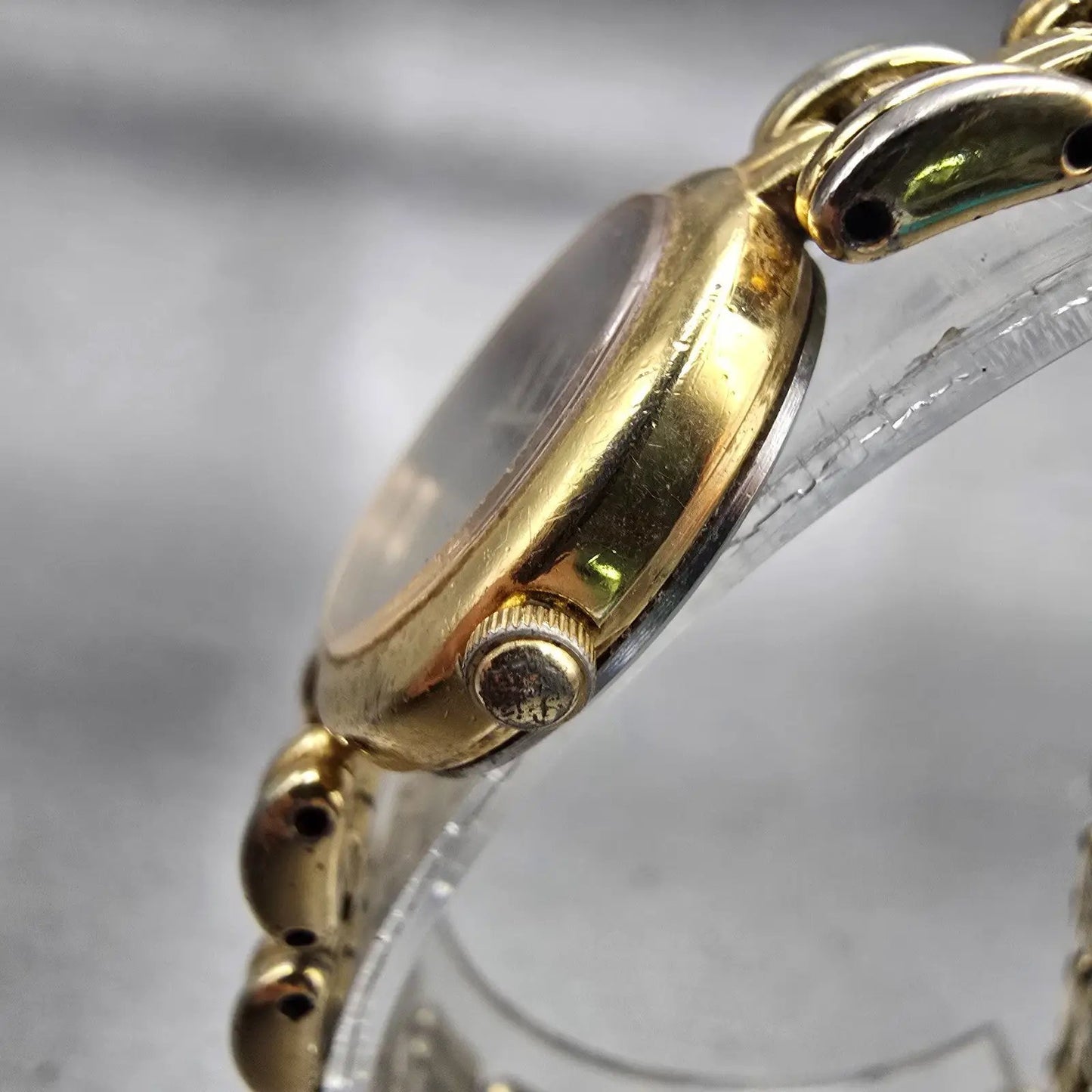 Seiko Watch Women 21mm Black Dial Gold Tone Round 4N00-0858 New Battery Vintage2