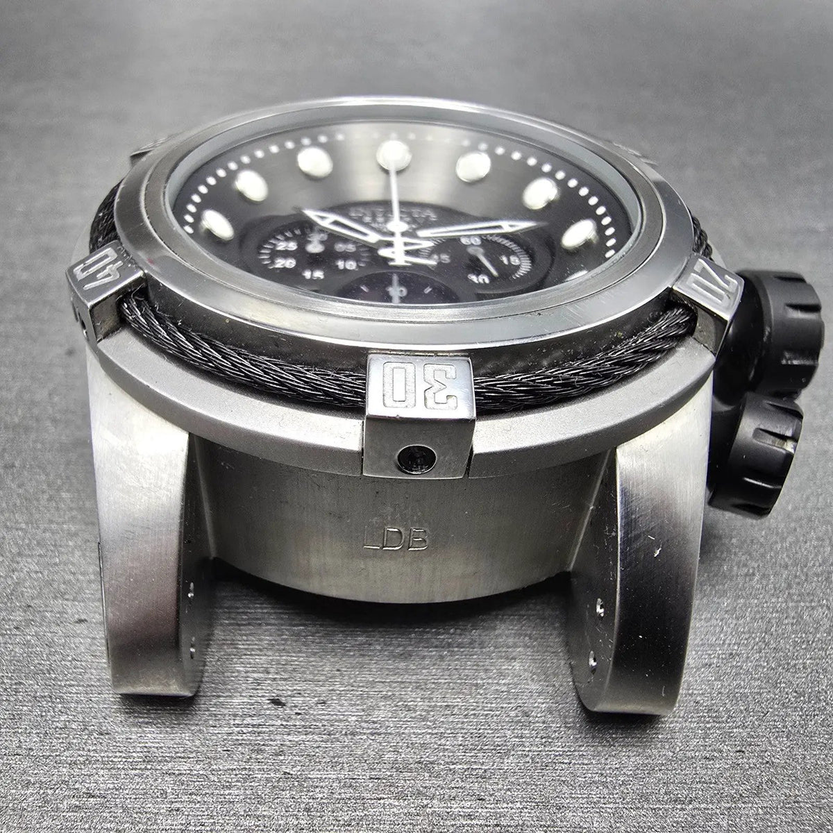 Invicta Reserve Bolt Zeus Chronograph Watch Men 52mm Black Dial Steel Date NewBa2