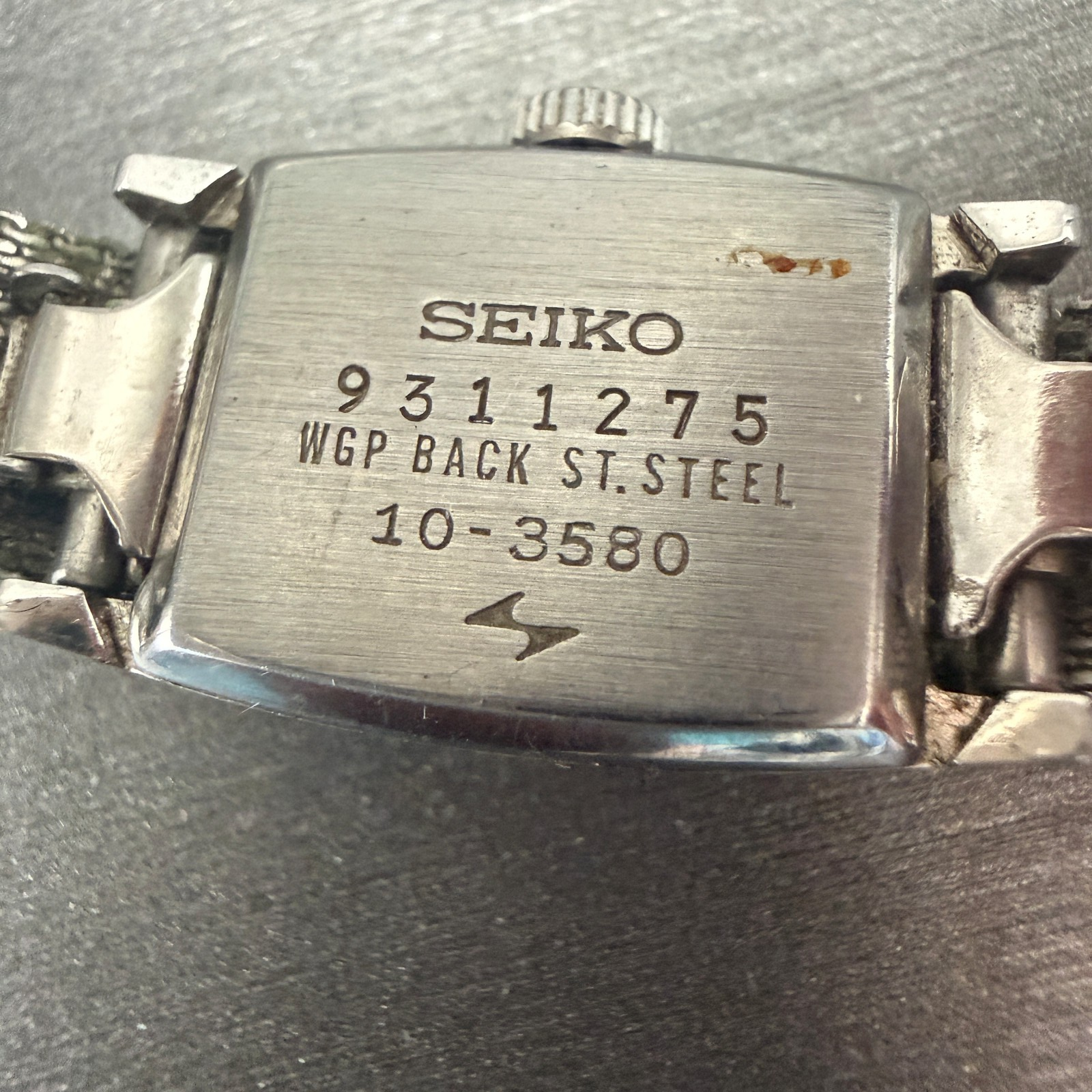 Seiko Watch Women 15mm Silver Dial Silver Tone Rectangle 10-3580 Works10