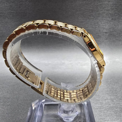Seiko Watch Women 14mm Black Dial Gold Tone Oval 1F20-5B99 New Battery Vintage P8
