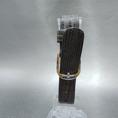 Seiko Tank Watch Women 17mm Black Dial Two Tone Rectangle 2C208249 New Batt NOS7