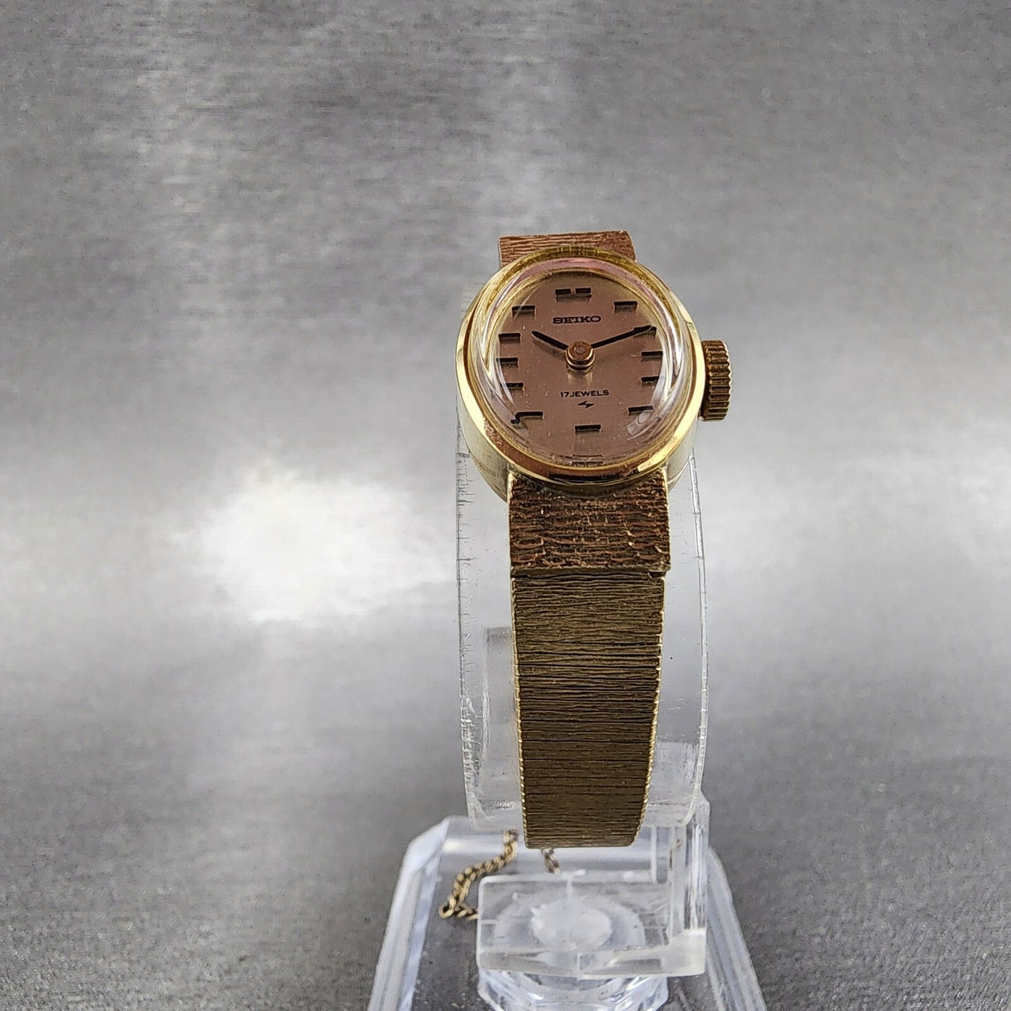Seiko Watch Women 15mm Champange Dial Gold Plated Oval 117020 Manual Wind Runs5