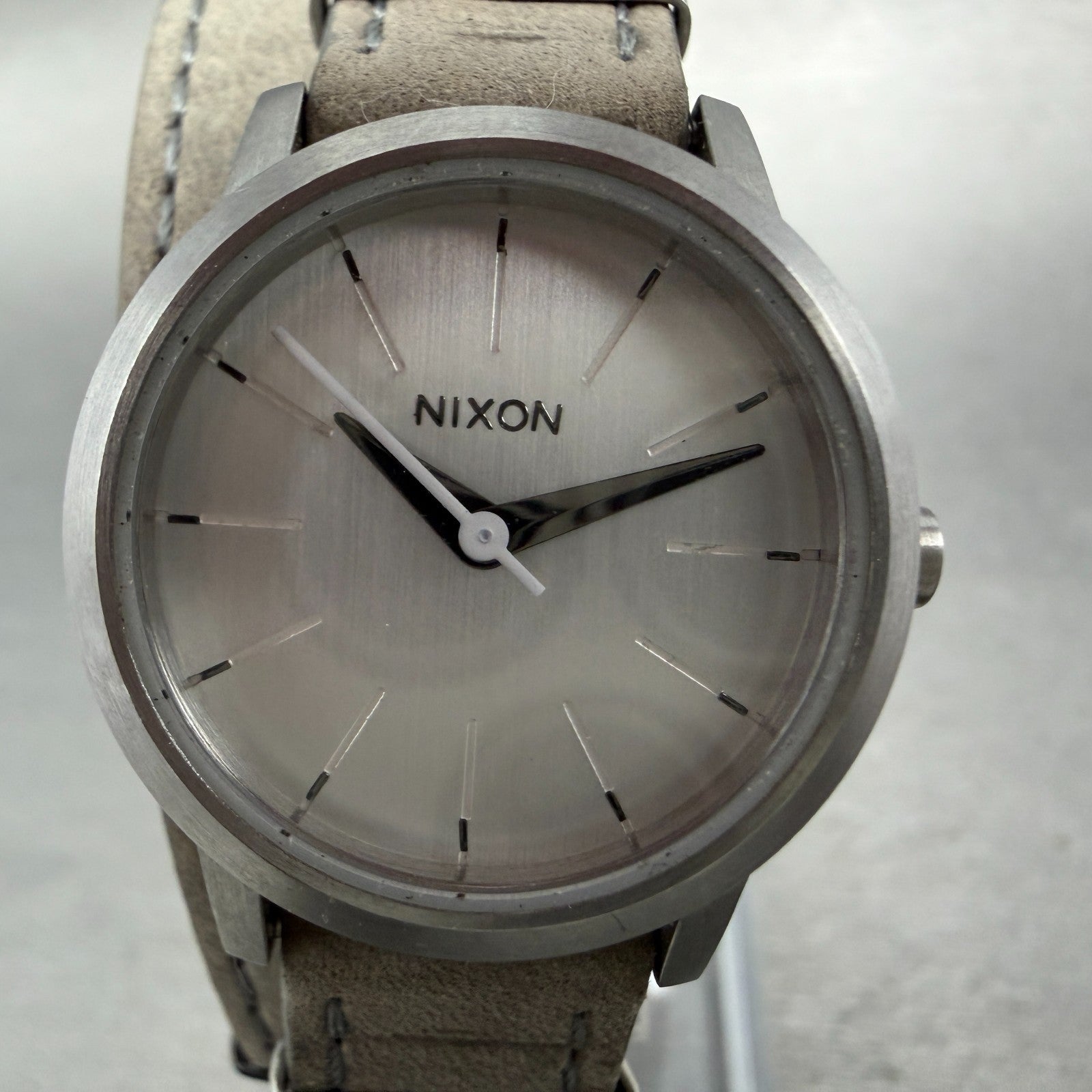 Nixon Kenzi Watch Women 26mm Silver Dial Silver Tone Round Wrap Around New Batt1