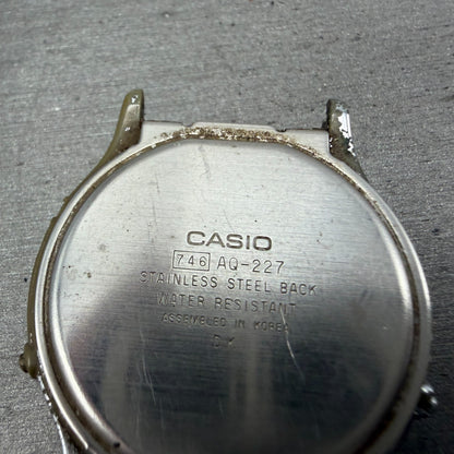 Casio AQ-227 Watch Unisex 35mm White Dial Silver Tone Analog Digital PARTS9