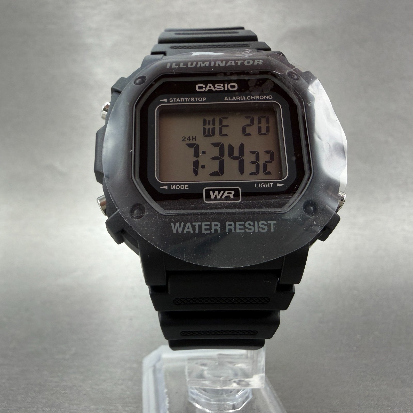 Casio Illuminator F-108WH Watch Men 43mm Black Alarm Chrono Digital New BatteryL6