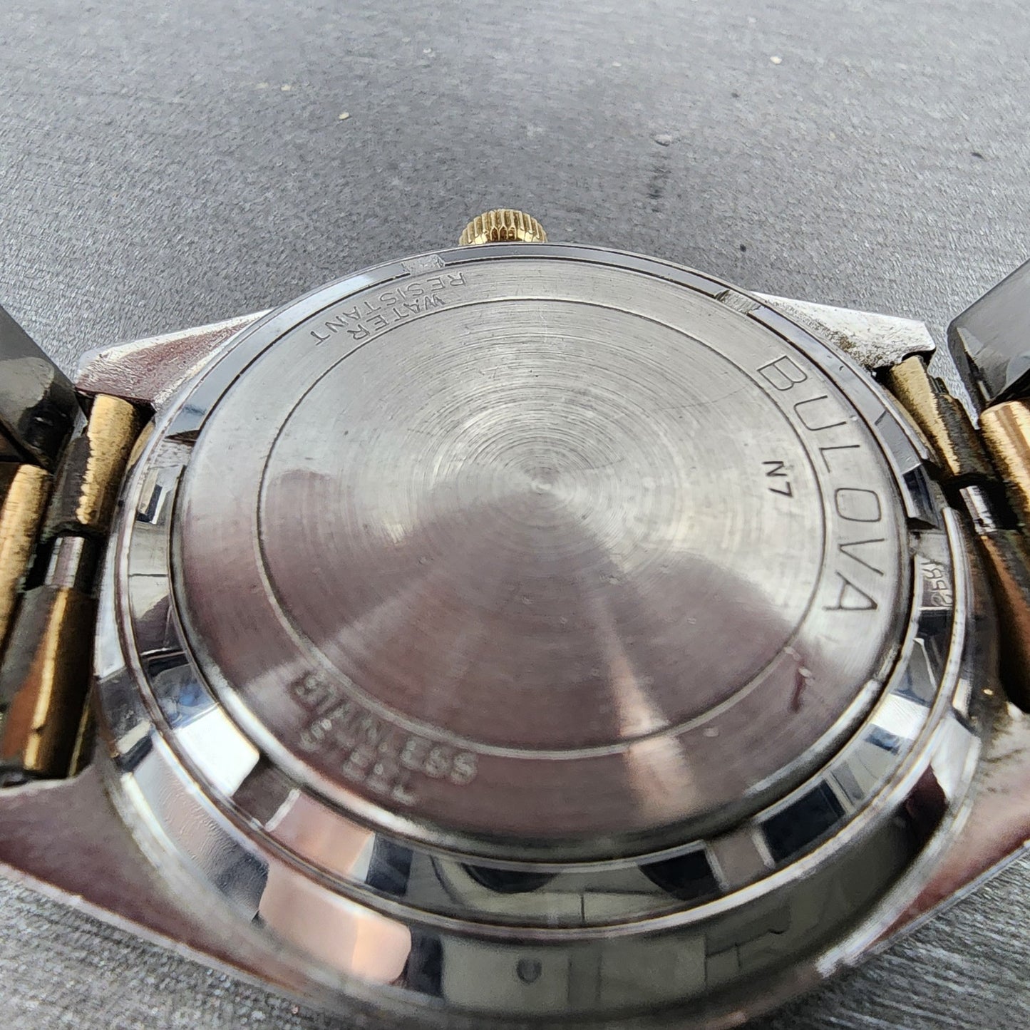 Bulova Accutron Quartz Watch Men 37mm Silver Dial Two Tone DualDay New Battery9