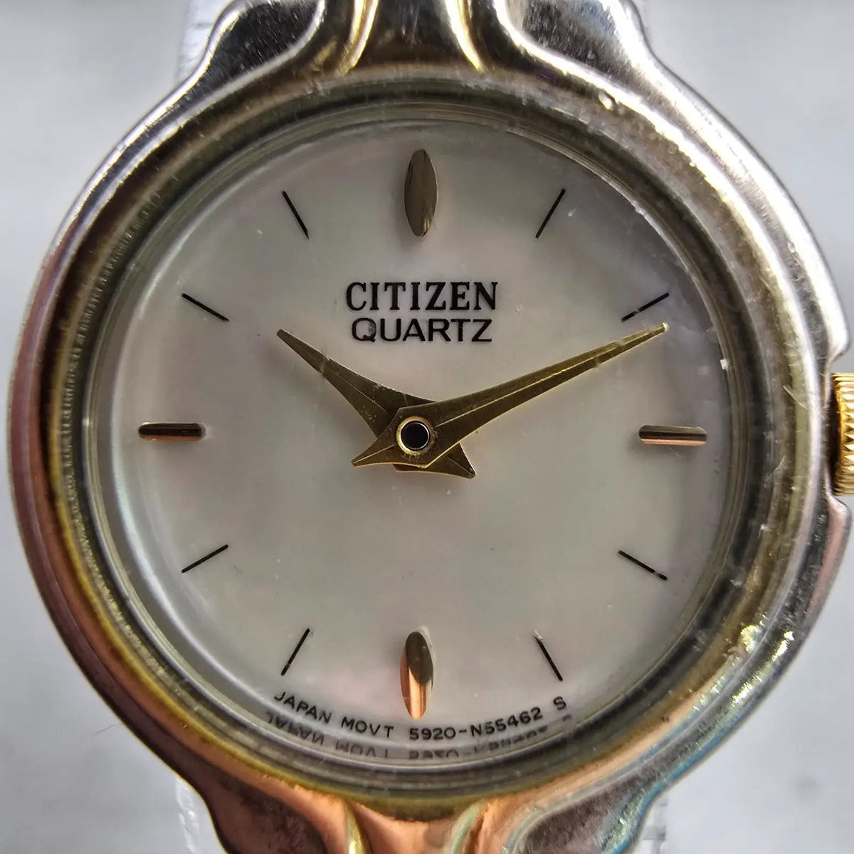 Citizen Watch Women 20mm MOP Dial Two Tone Round 5920-S57308 New Battery Vintage1