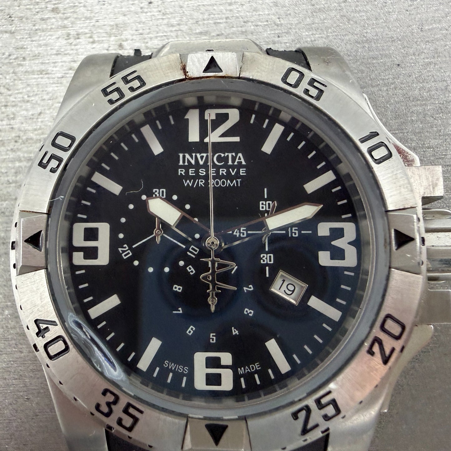 Invicta Excursion Chronograph Watch Men 50mm Black Dial Steel Date 6262 New Batt1