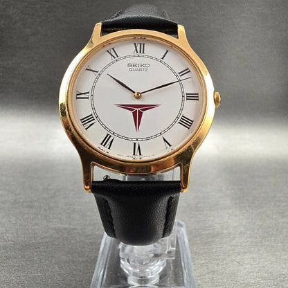 Seiko Watch Men 34mm White Dial Gold Tone Round V700-8A10 New Battery Vintage5