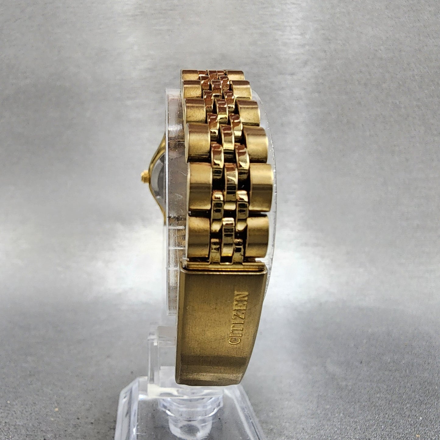 Citizen CQ Watch Women 25mm Champagne Dial Gold Tone Daydate 1002R15101 NewBat7