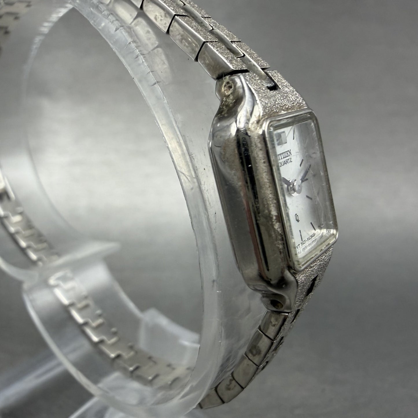Citizen CQ Watch Women 13mm Silver Dial Silver Tone Rectangle New Battery TDW3