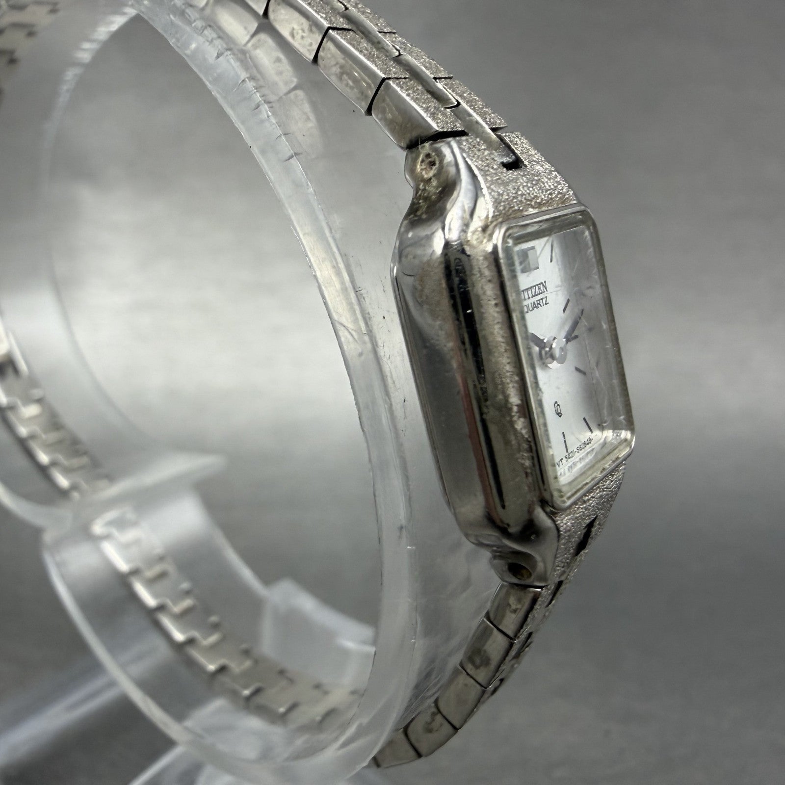 Citizen CQ Watch Women 13mm Silver Dial Silver Tone Rectangle New Battery TDW3