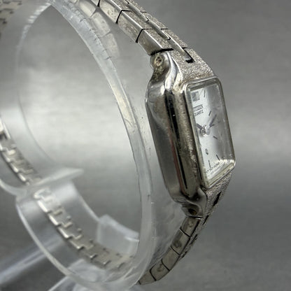 Citizen CQ Watch Women 13mm Silver Dial Silver Tone Rectangle New Battery TDW3