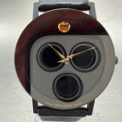 Movado Museum Watch Men 31mm Black Dial Black Tone Round 87-40-882N New Battery1