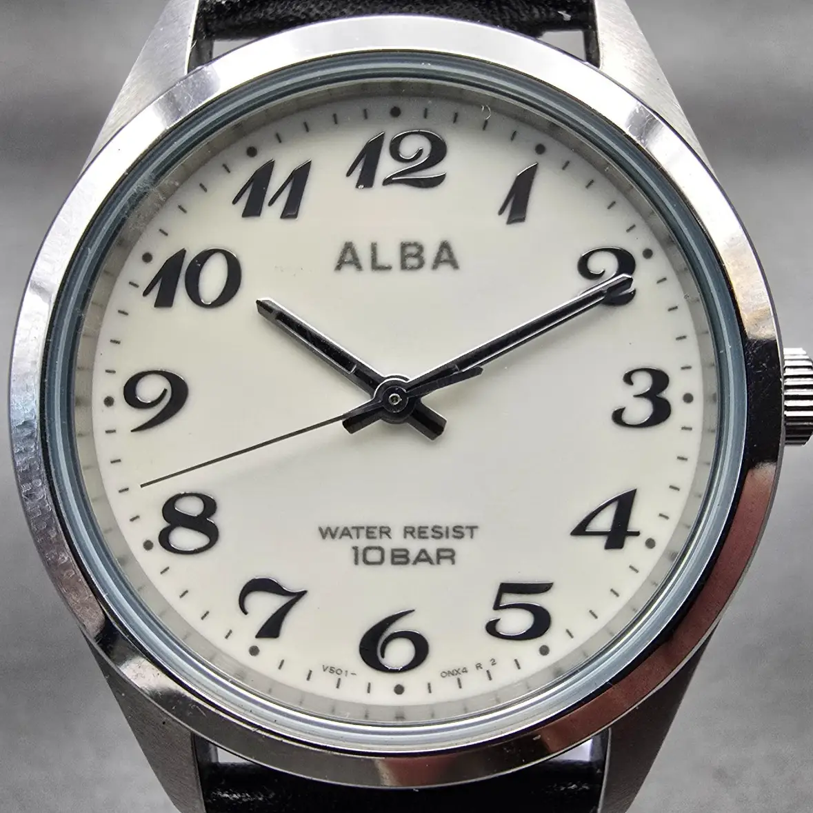 Seiko Alba Watch Men 34mm Luminous Dial Silver Tone Round V601-0EL0 New Battery1