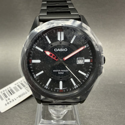 Casio MTP-E700 Watch Men 39mm Black Dial  Black Tone Date Metal Bracelet Round0