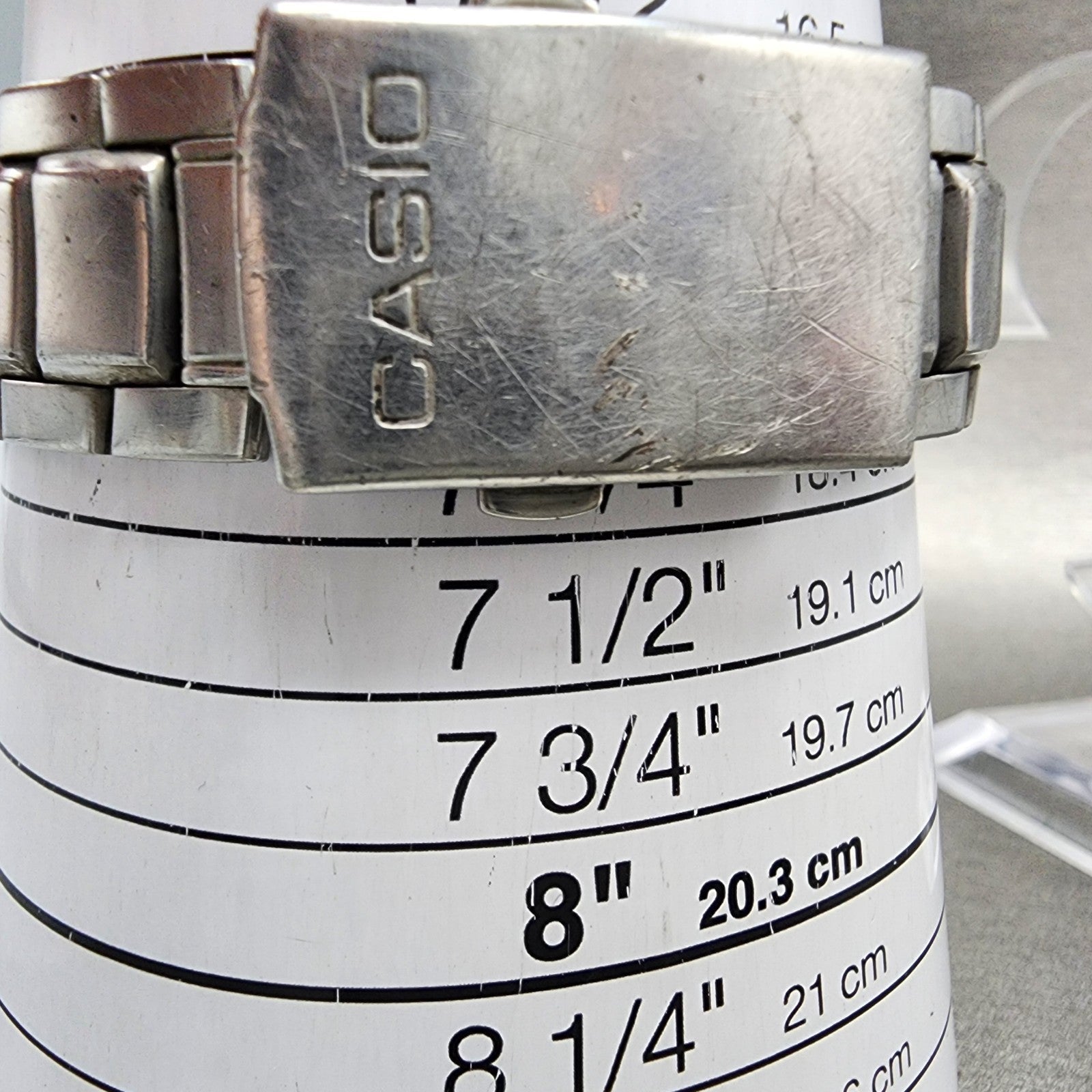 Casio MTD1046 Dive Watch Men 38mm Silver Dial Silver Tone Daydate PARTS11